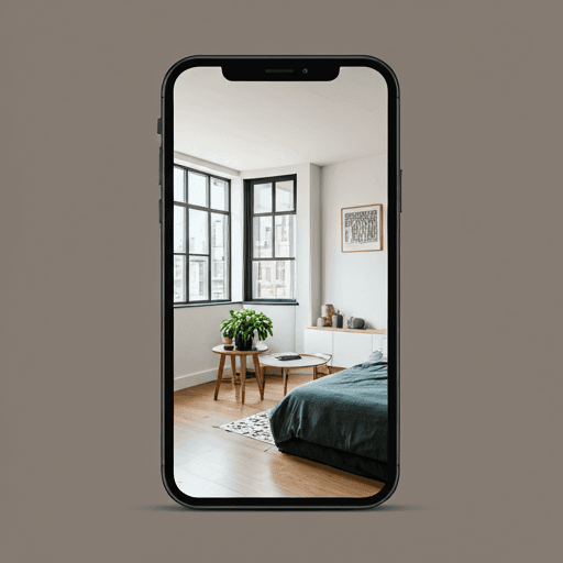 Modern interior apartment showcase on mobile app